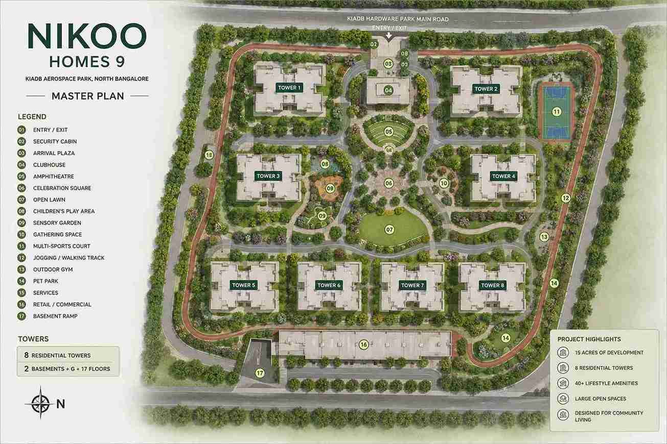 Nikoo Homes 9 KIADB master plan layout
